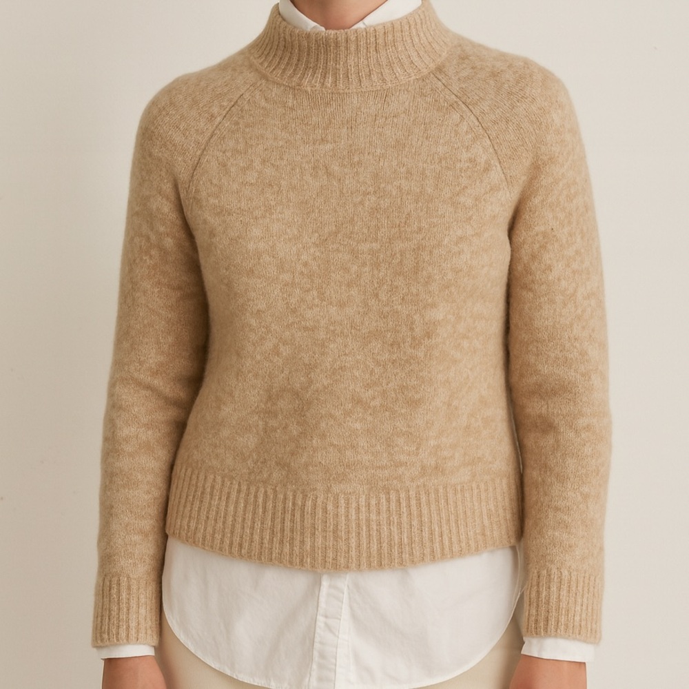 Banana Republic Camel Turtleneck Wool-Blend Sweater
